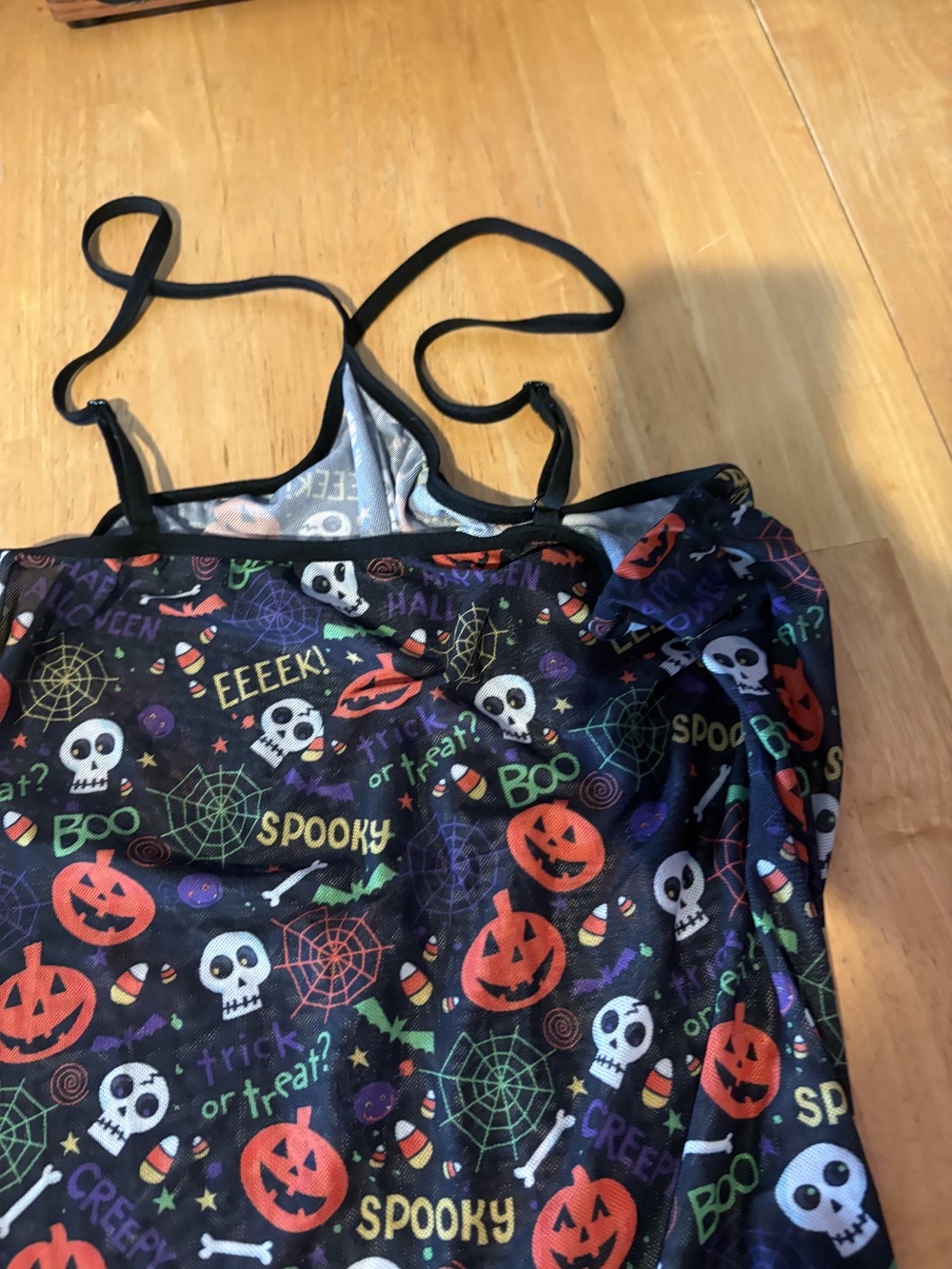 Halloween Women's Plus Size Pajama Romper Black Multi Pumpkin Skull Size 4XL